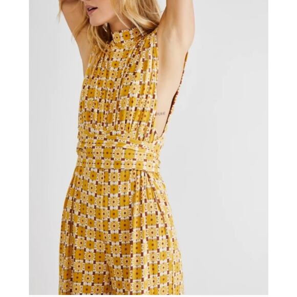 Free people Yellow Retro Jusmpuit - Picture 6 of 7